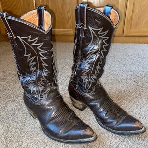 Justin Cowboy Boots Men’s Size 8.5D Caribou Leather Style 2417 Brown Western